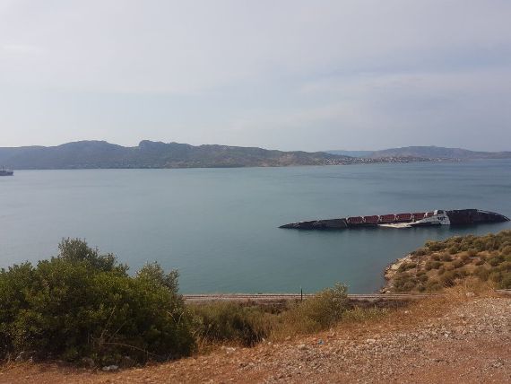 A shipwreck near Athens, Greece